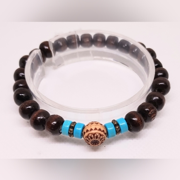Men's Bracelet Beaded Turquoise Jewelry New f16 - Picture 1 of 1